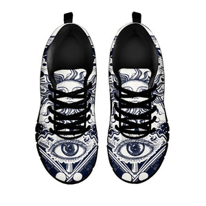 Vintage Masonic Freemasonry Print Black Running Shoes