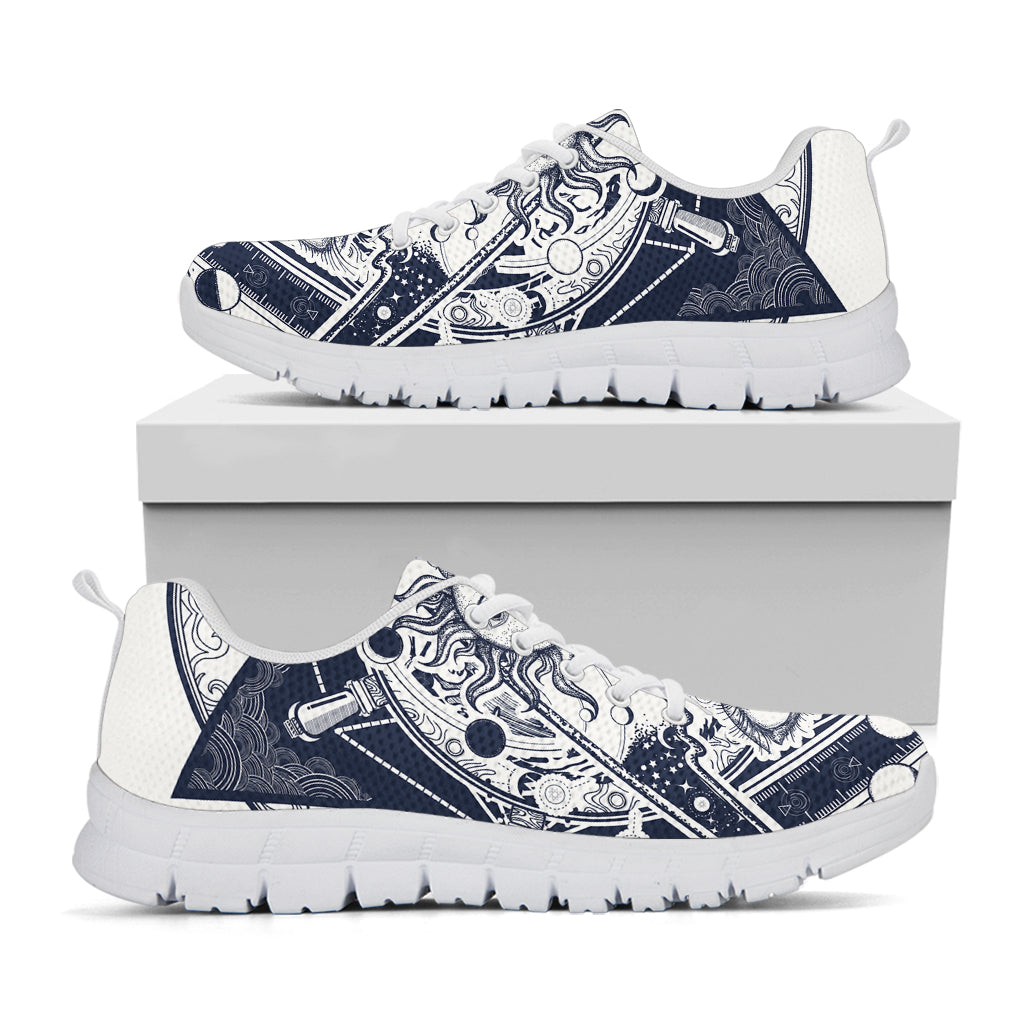 Vintage Masonic Freemasonry Print White Running Shoes