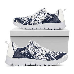 Vintage Masonic Freemasonry Print White Running Shoes