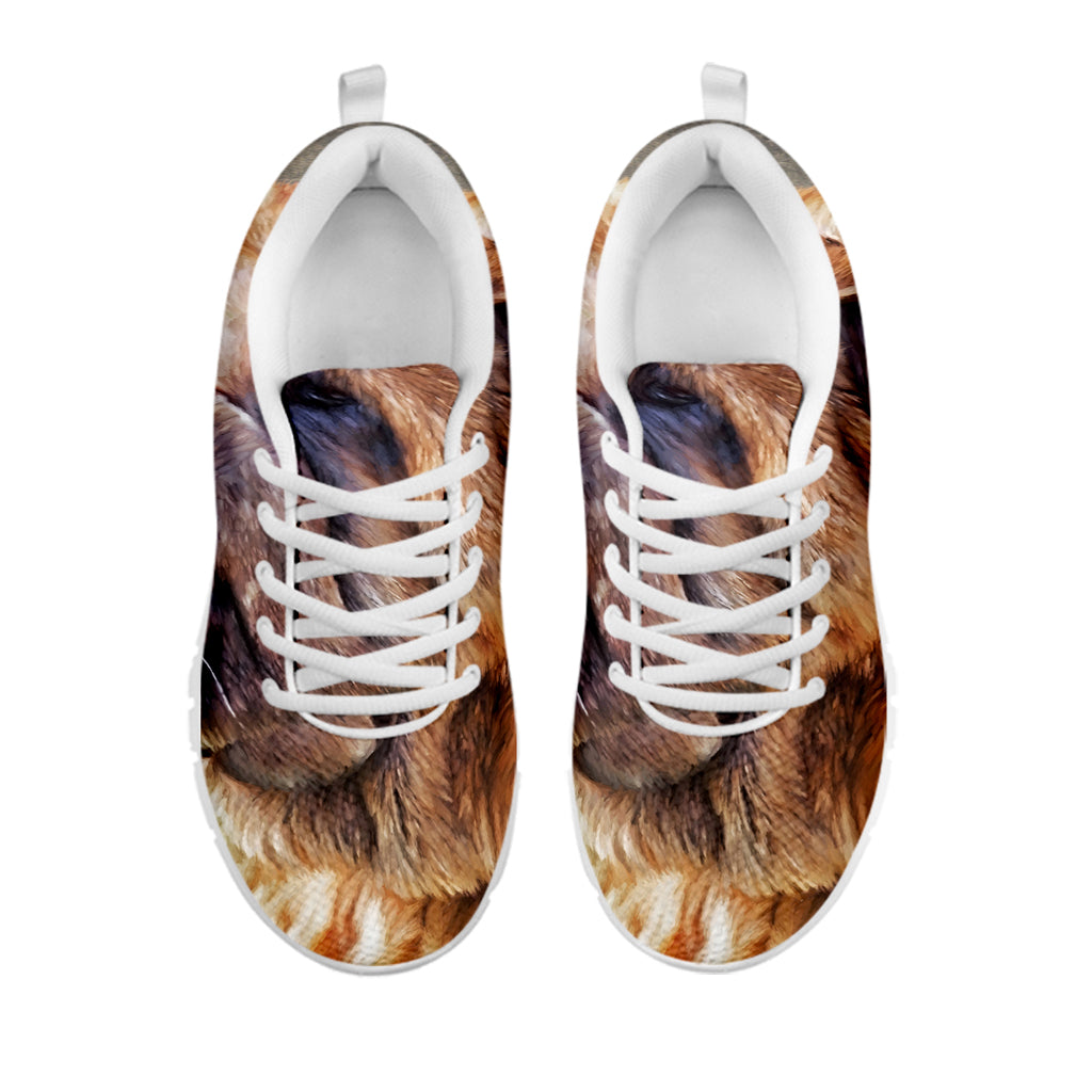 Vintage Shar Pei Print White Running Shoes