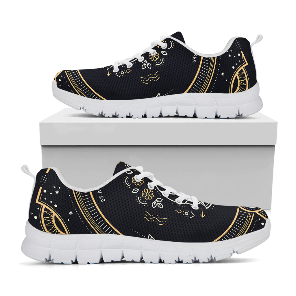Vintage Virgo Zodiac Sign Print White Running Shoes