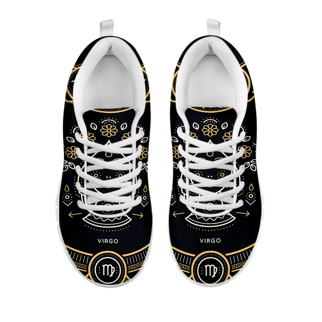 Vintage Virgo Zodiac Sign Print White Running Shoes