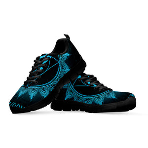 Vishuddha Chakra Symbol Print Black Running Shoes