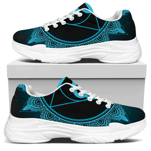 Vishuddha Chakra Symbol Print White Chunky Shoes