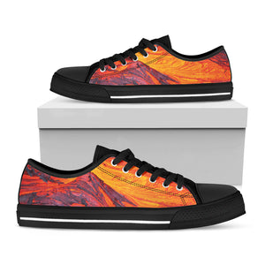 Volcano Lava Print Black Low Top Sneakers