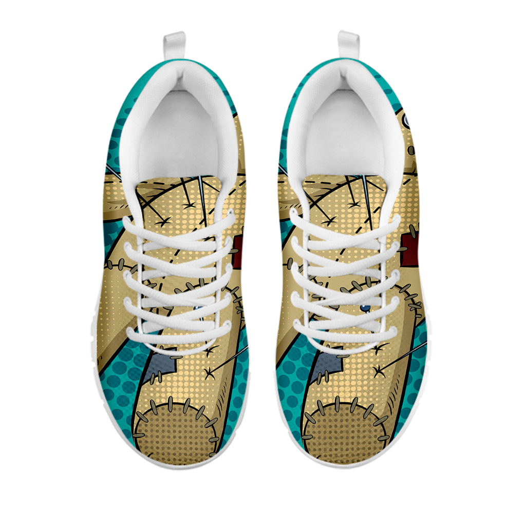 Voodoo Doll Print White Running Shoes