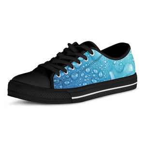 Water Drops Print Black Low Top Sneakers