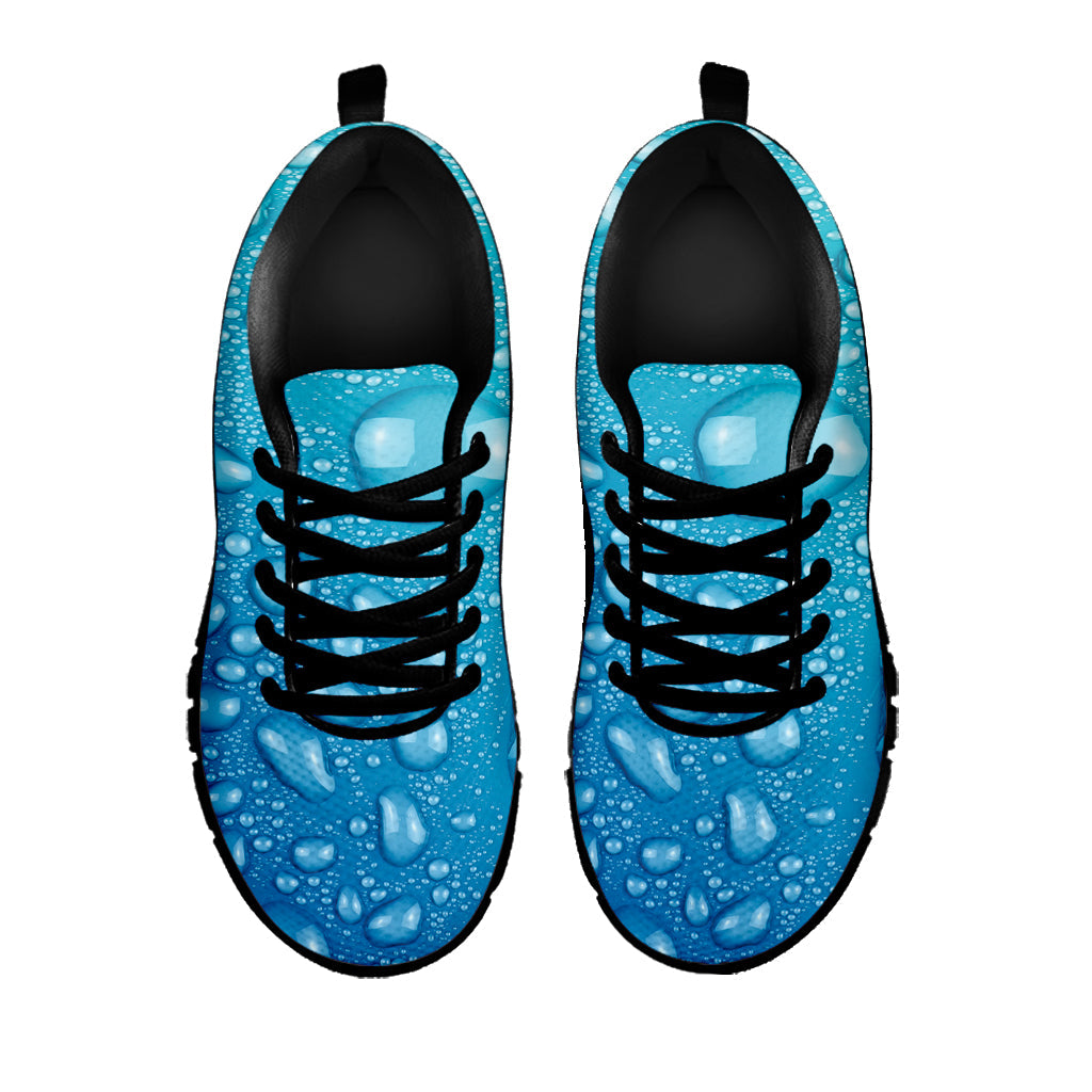 Water Drops Print Black Running Shoes