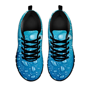 Water Drops Print Black Running Shoes