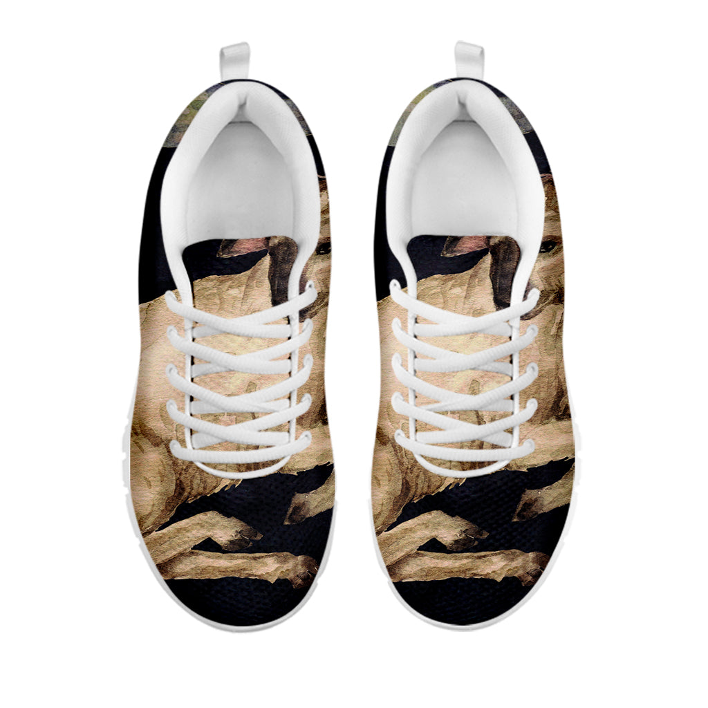 Watercolor Aries Zodiac Sign Print White Running Shoes
