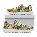 Watercolor Bird Of Paradise Print White Running Shoes