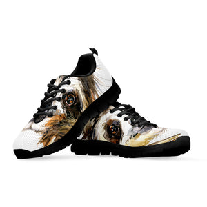 Watercolor Sloth Print Black Running Shoes