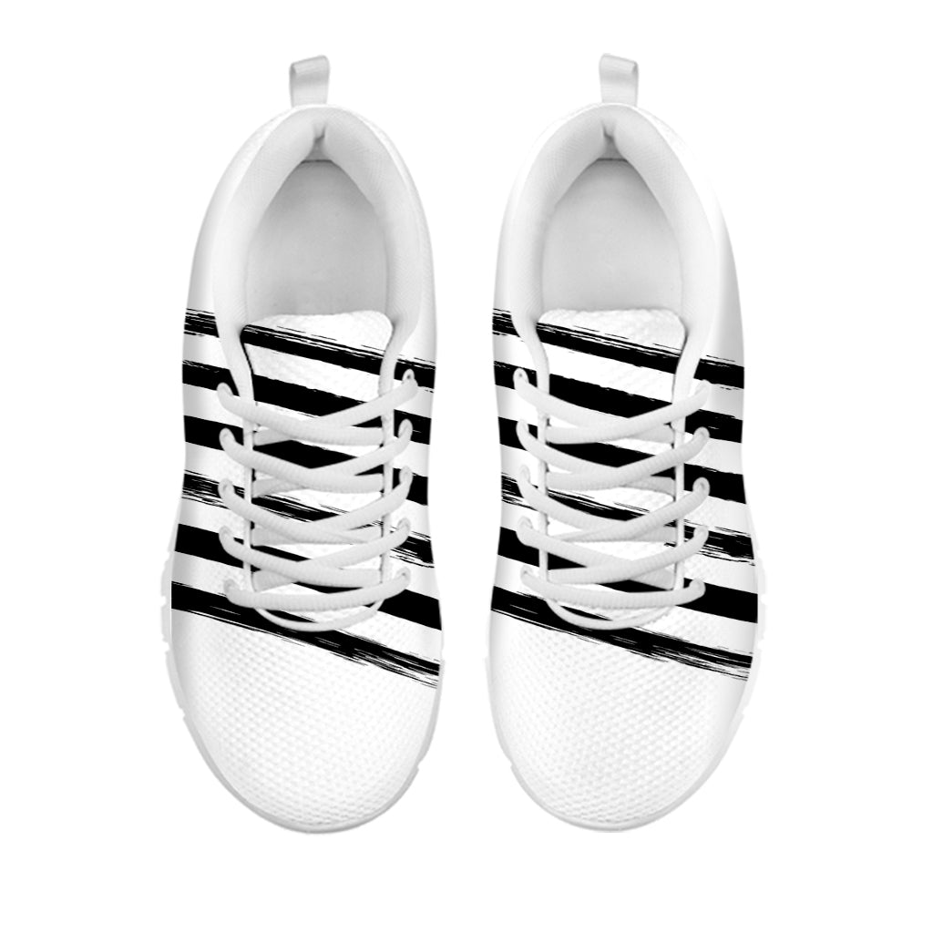 White And Black American Flag Print White Running Shoes