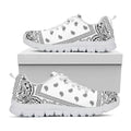 White And Black Paisley Bandana Print White Running Shoes