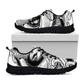 White And Black Pisces Sign Print Black Running Shoes