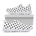 White And Black Polka Dot Pattern Print White Running Shoes