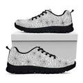 White And Black Spider Web Pattern Print Black Running Shoes