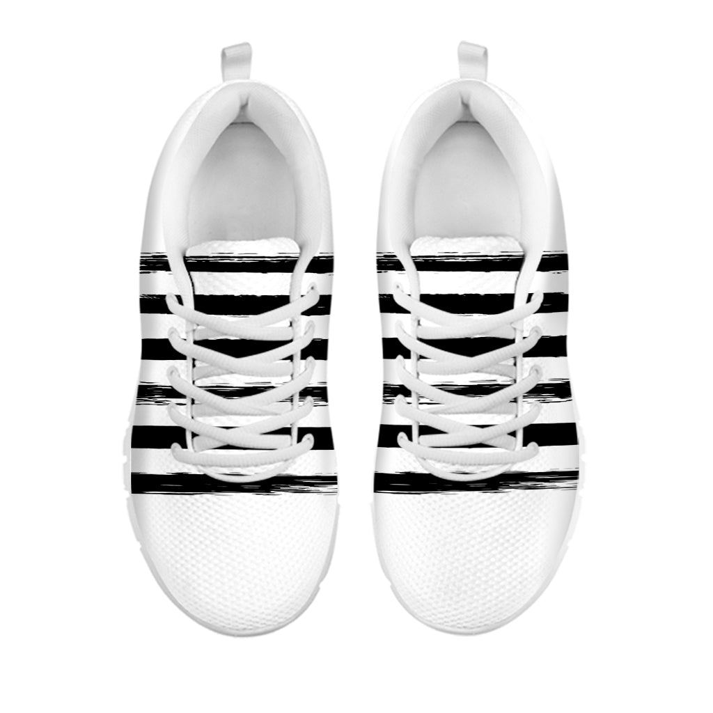 White And Black USA Flag Print White Running Shoes