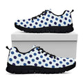 White And Blue Polka Dot Pattern Print Black Running Shoes