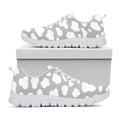 White And Grey Cow Print White Running Shoes