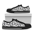 White And Grey Shark Pattern Print Black Low Top Sneakers
