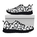White And Grey Shark Pattern Print Black Running Shoes