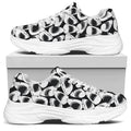 White And Grey Shark Pattern Print White Chunky Shoes