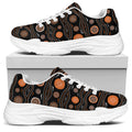 White And Orange Aboriginal Dot Print White Chunky Shoes