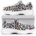 White And Rainbow Leopard Print White Chunky Shoes