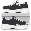White Brick Puzzle Video Game Print White Chunky Shoes