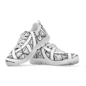 White Celtic Trinity Knot Symbol Print White Running Shoes