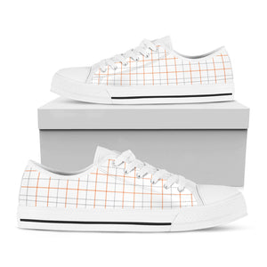 White Halloween Tattersall Pattern Print White Low Top Sneakers