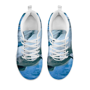White Horse Painting Print White Running Shoes