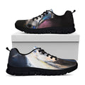 White Horse Portrait Print Black Running Shoes