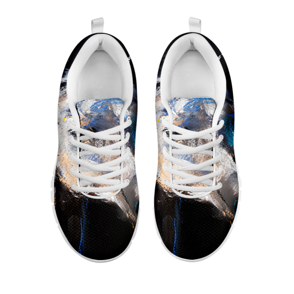White Horse Portrait Print White Running Shoes
