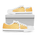 White Ice Cream Melted Print White Low Top Sneakers