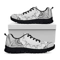 White Kaleidoscope Print Black Running Shoes