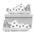 White Paisley Bandana Print White Running Shoes