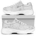White Smoke Marble Print White Chunky Shoes
