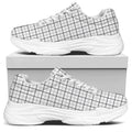 White Tattersall Pattern Print White Chunky Shoes