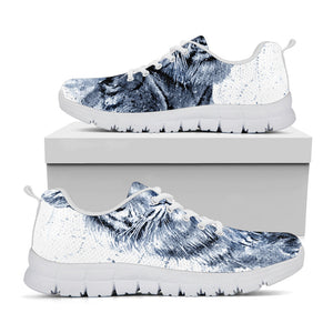 White Tiger Painting Print White Running Shoes