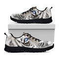 White Tiger Portrait Print Black Running Shoes