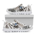 White Tiger Portrait Print White Running Shoes