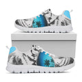 White Tiger With Sunglasses Print White Running Shoes