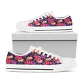 Wild Flower Print White Low Top Sneakers