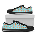 Winter Fox Pattern Print Black Low Top Sneakers