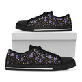 Wizard Hat Pattern Print Black Low Top Sneakers