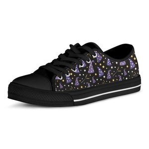 Wizard Hat Pattern Print Black Low Top Sneakers