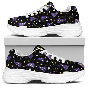 Wizard Hat Pattern Print White Chunky Shoes