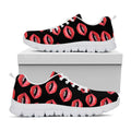 Women's Lips Pattern Print White Running Shoes